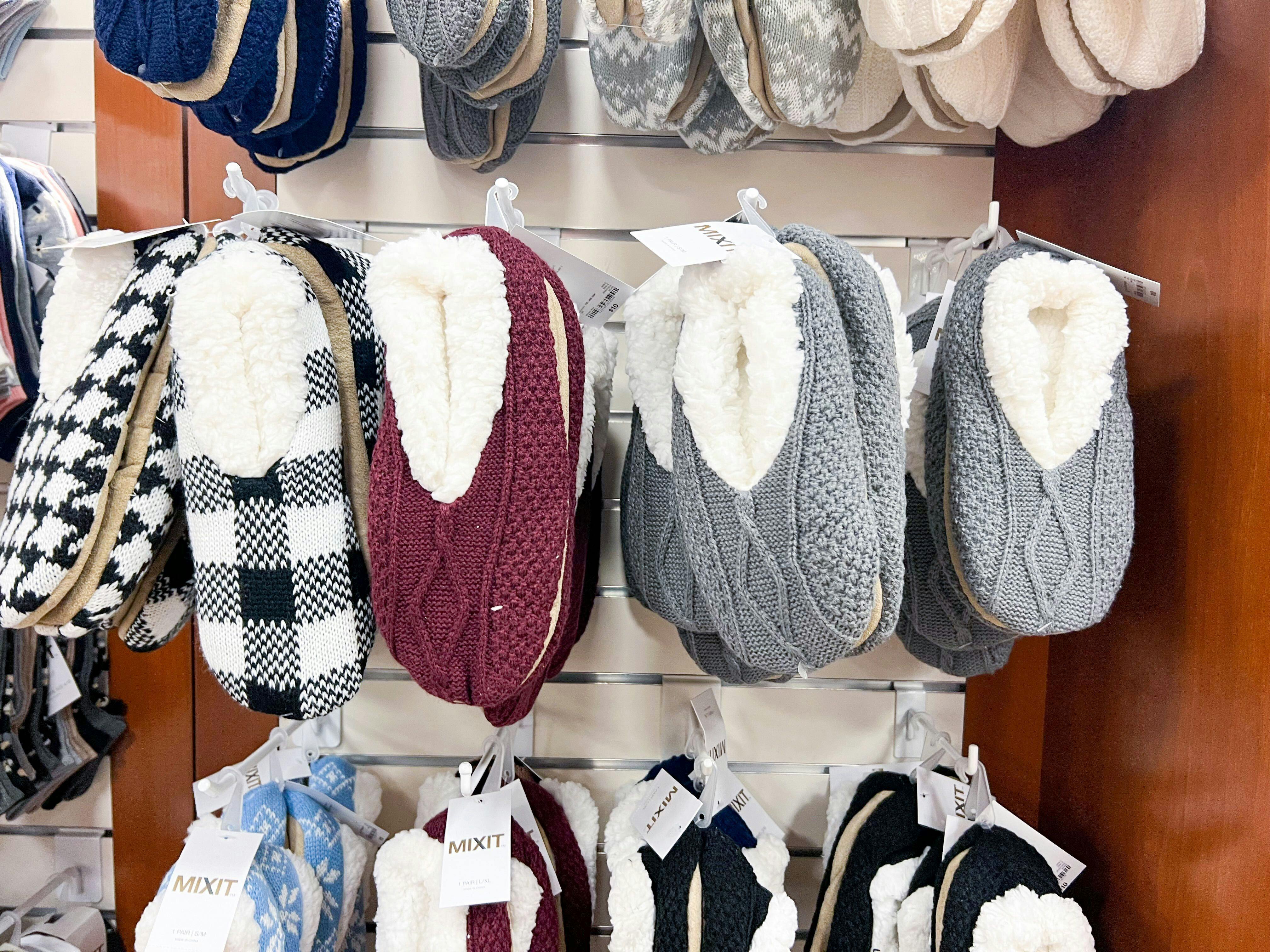 slipper socks on display