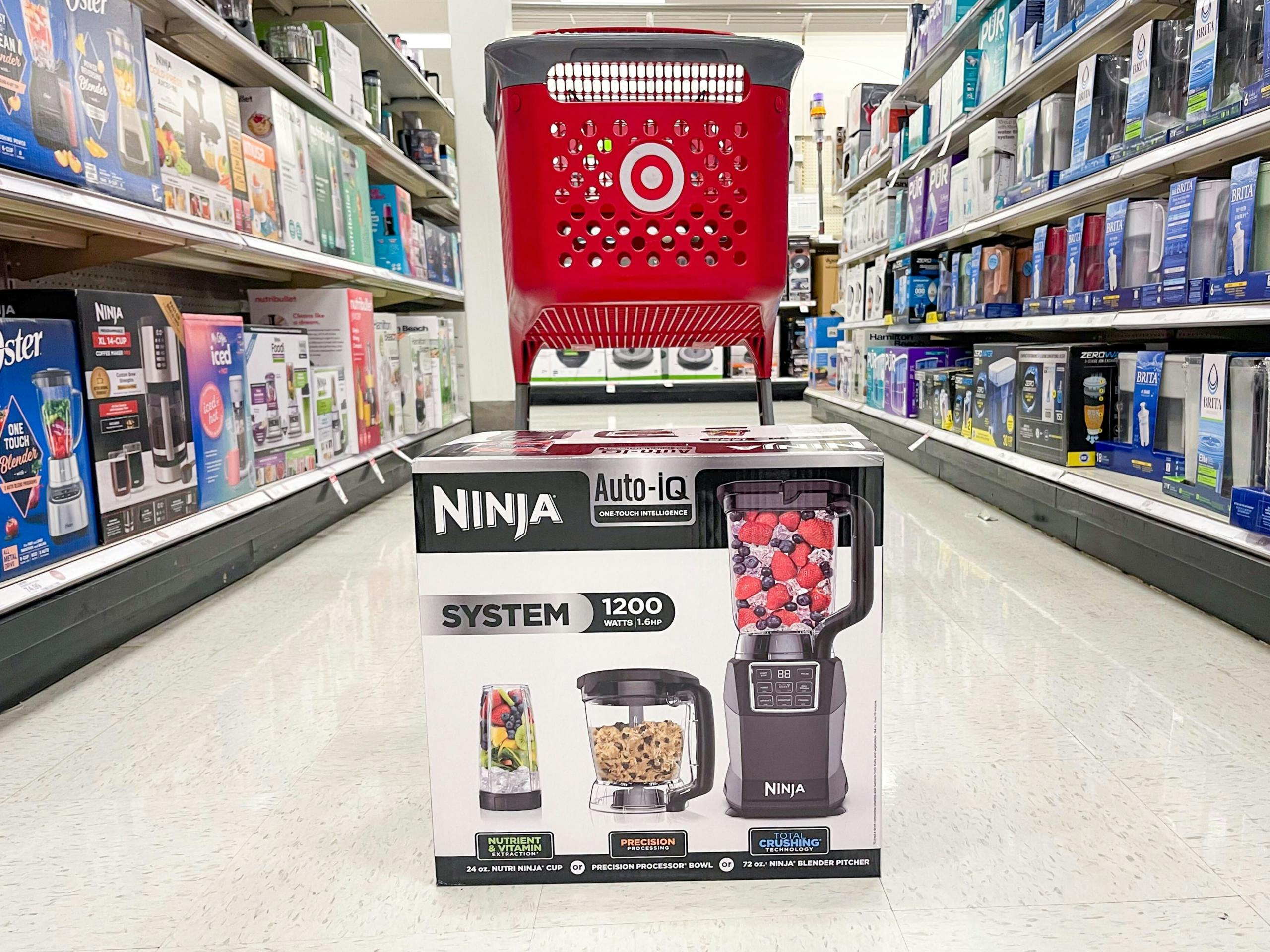 ninja auto iq kitchen system in front of a target car