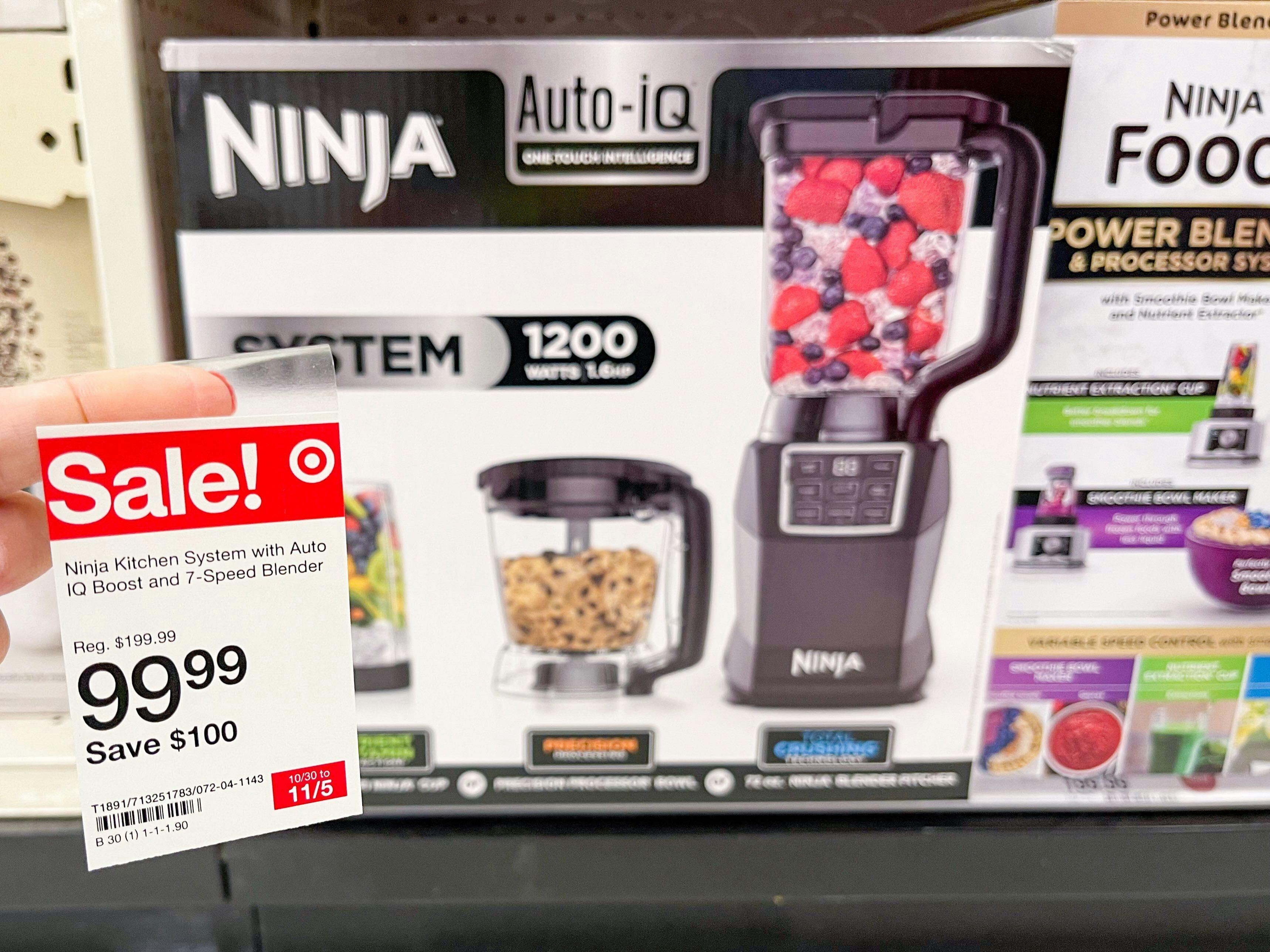 ninja auto iq kitchen system on a target shelf