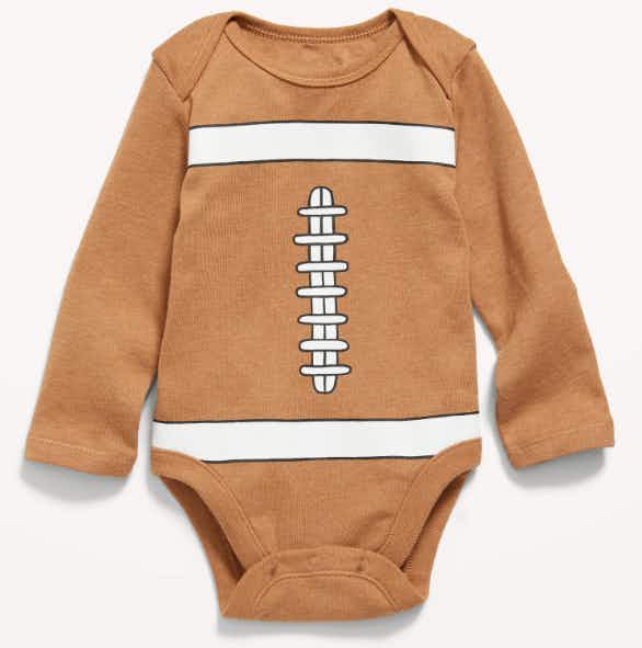 Baby Long-Sleeve Football-Graphic Bodysuit