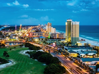 nightlife with condos in a beach town