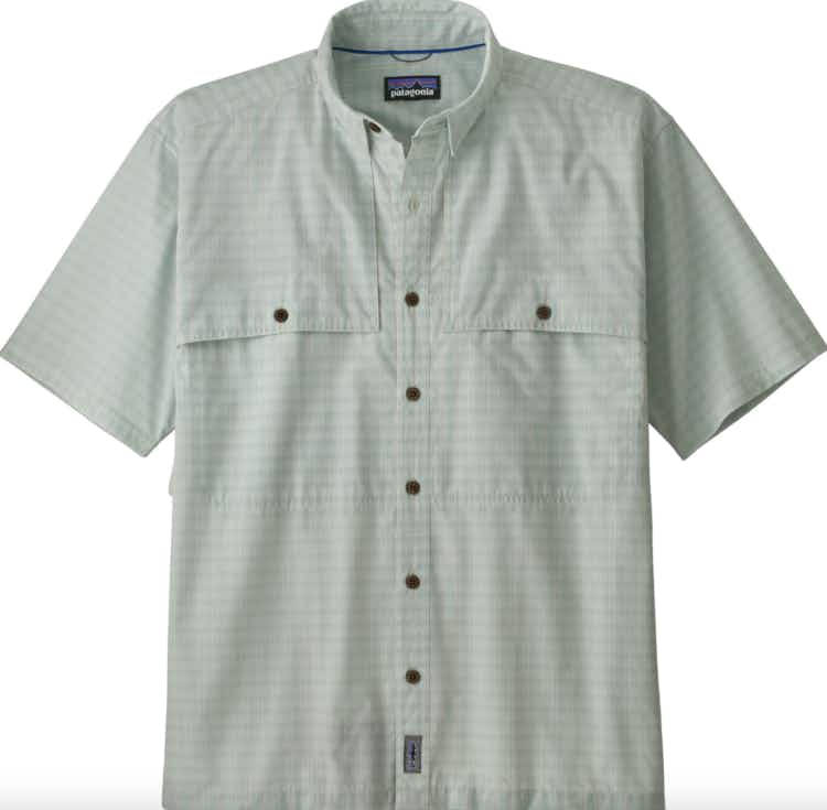 a blue/green patagonia shirt from rei