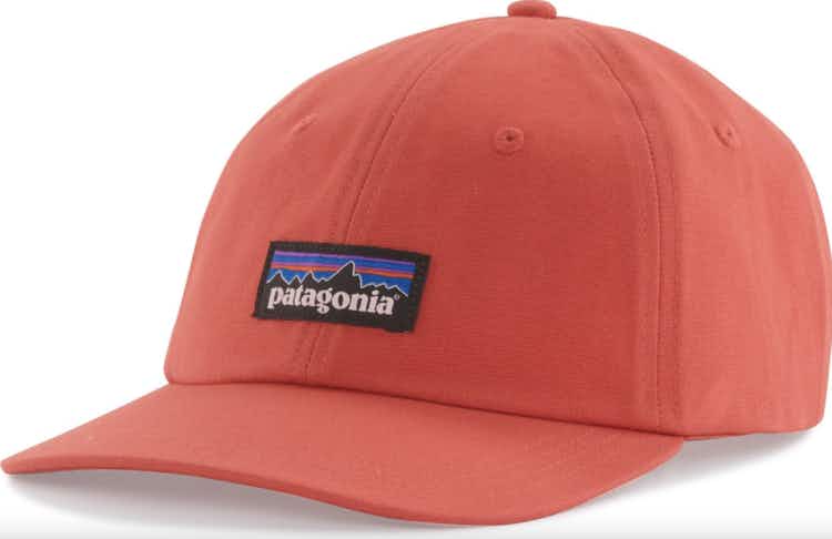 a coral patagonia hat