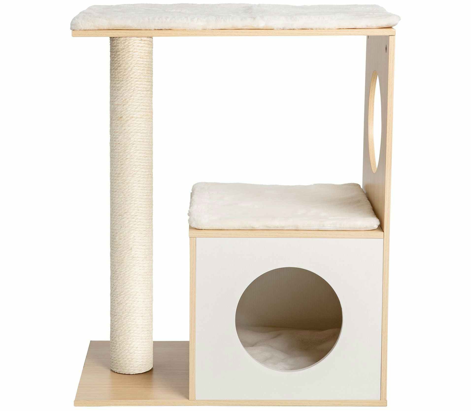 cat tower with a cube hideaway