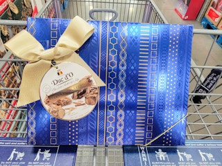box of belgian truffles in a cart