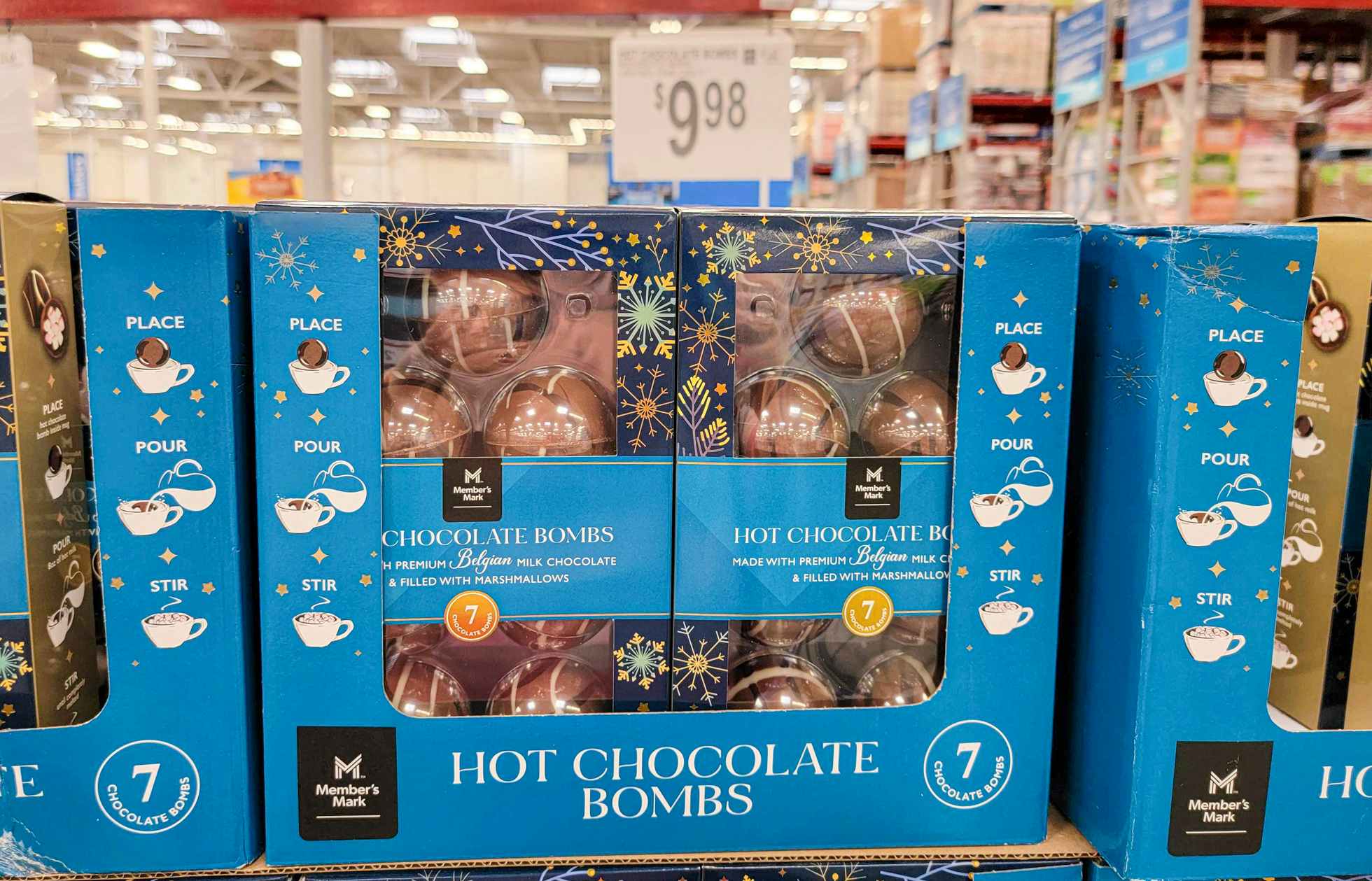 boxes of 7 hot chocolate bombs for 9.98