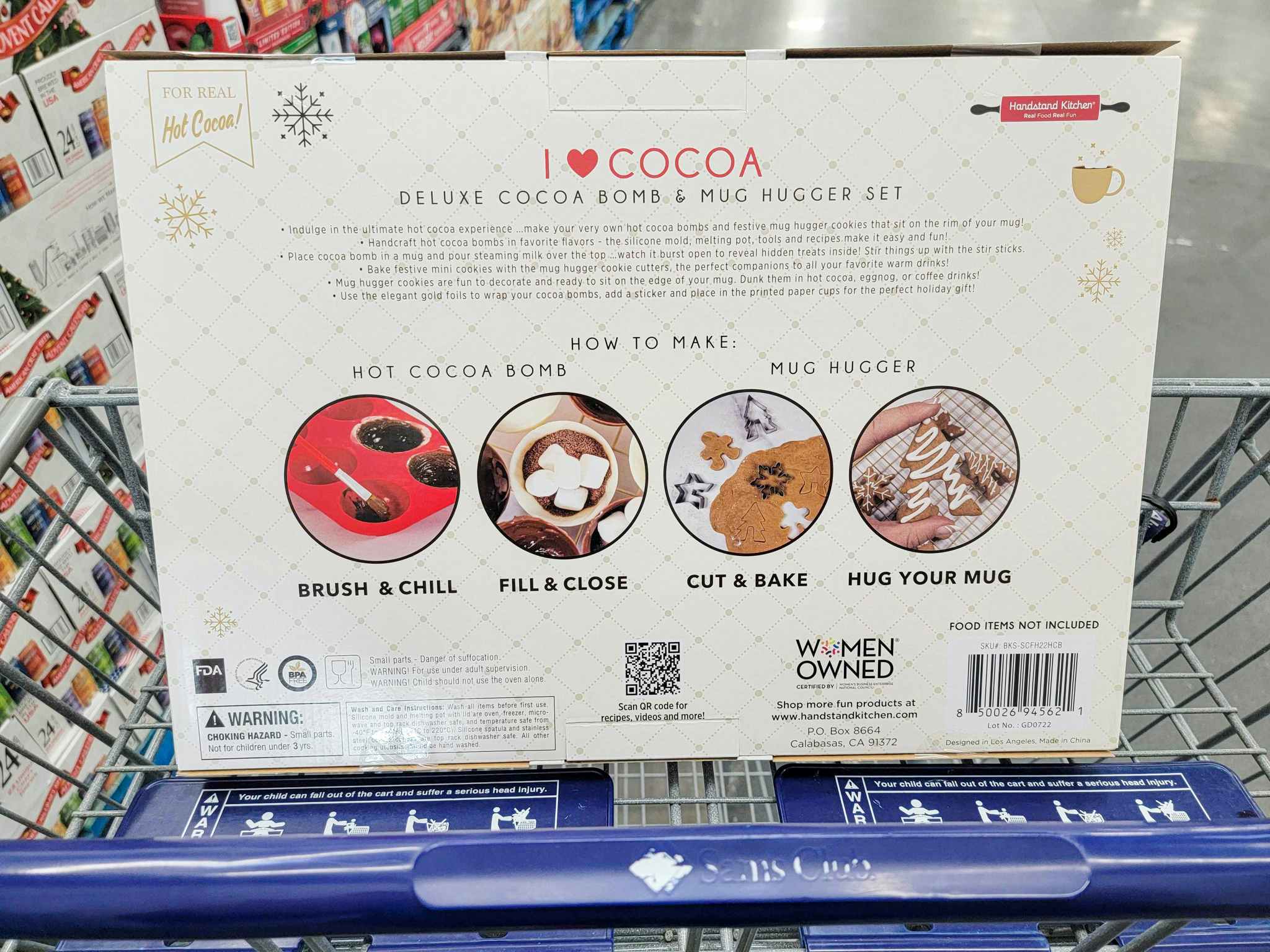 back of box of hot cocoa bomb making kit