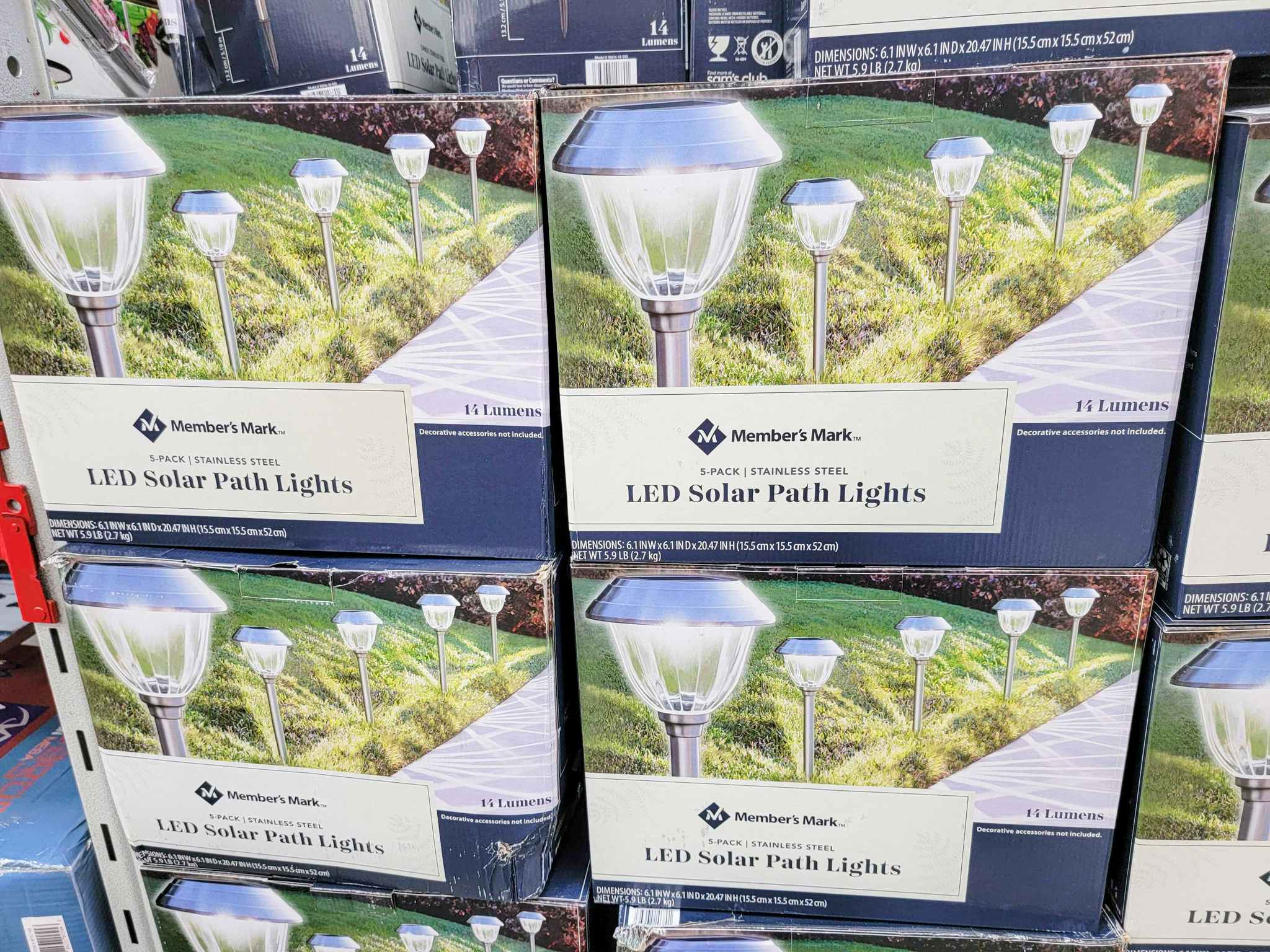 boxes of 5 led solar path lights