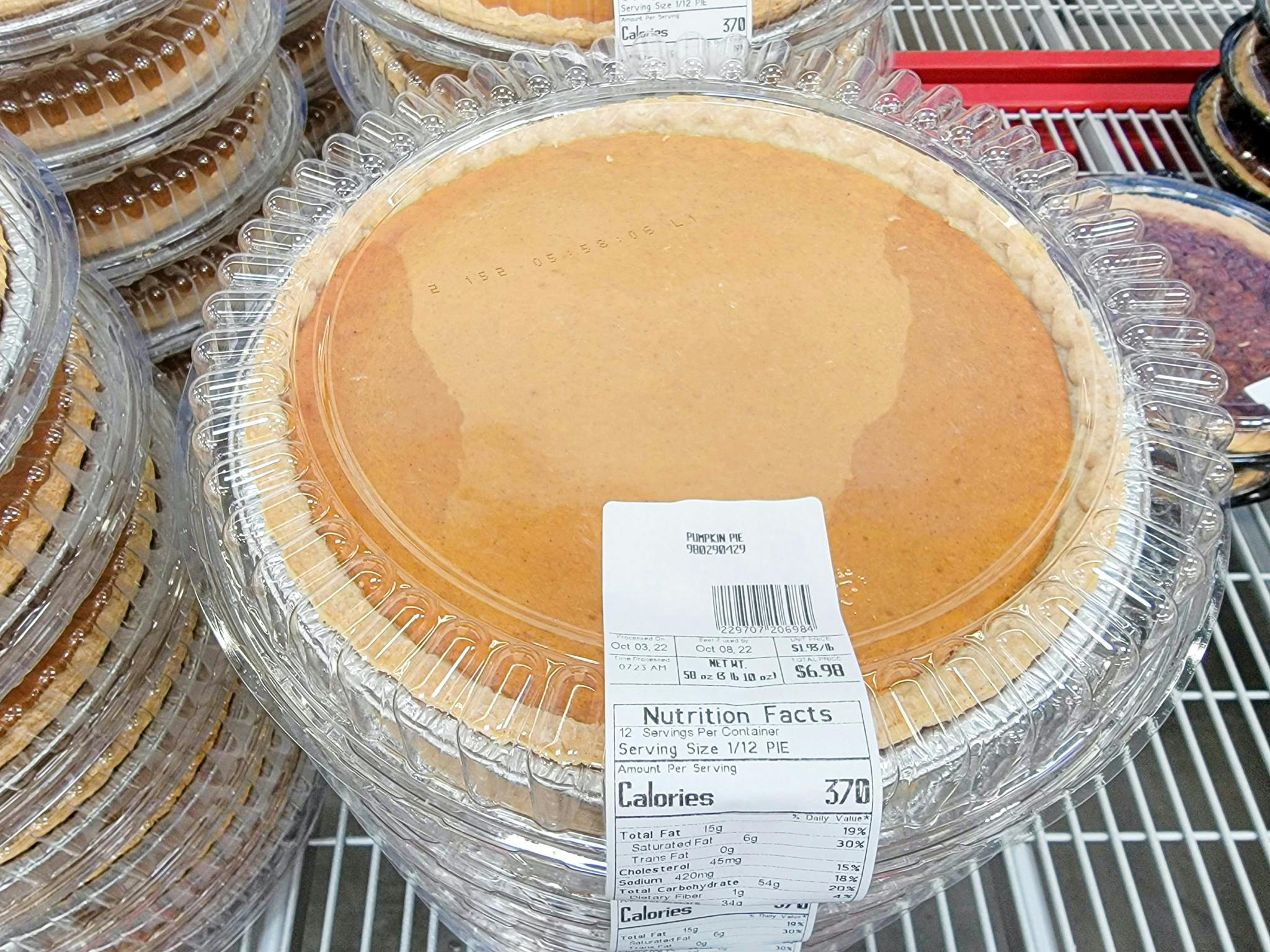 bjs pumpkin pie