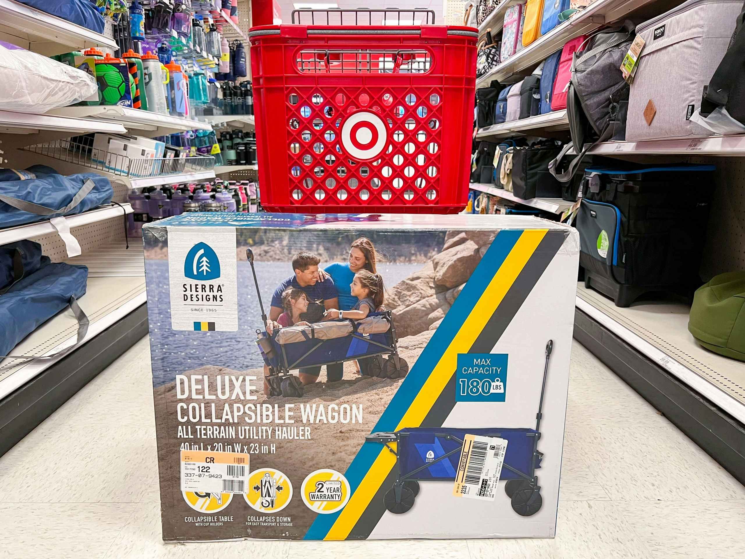 sierra designs wagon in front of target cart