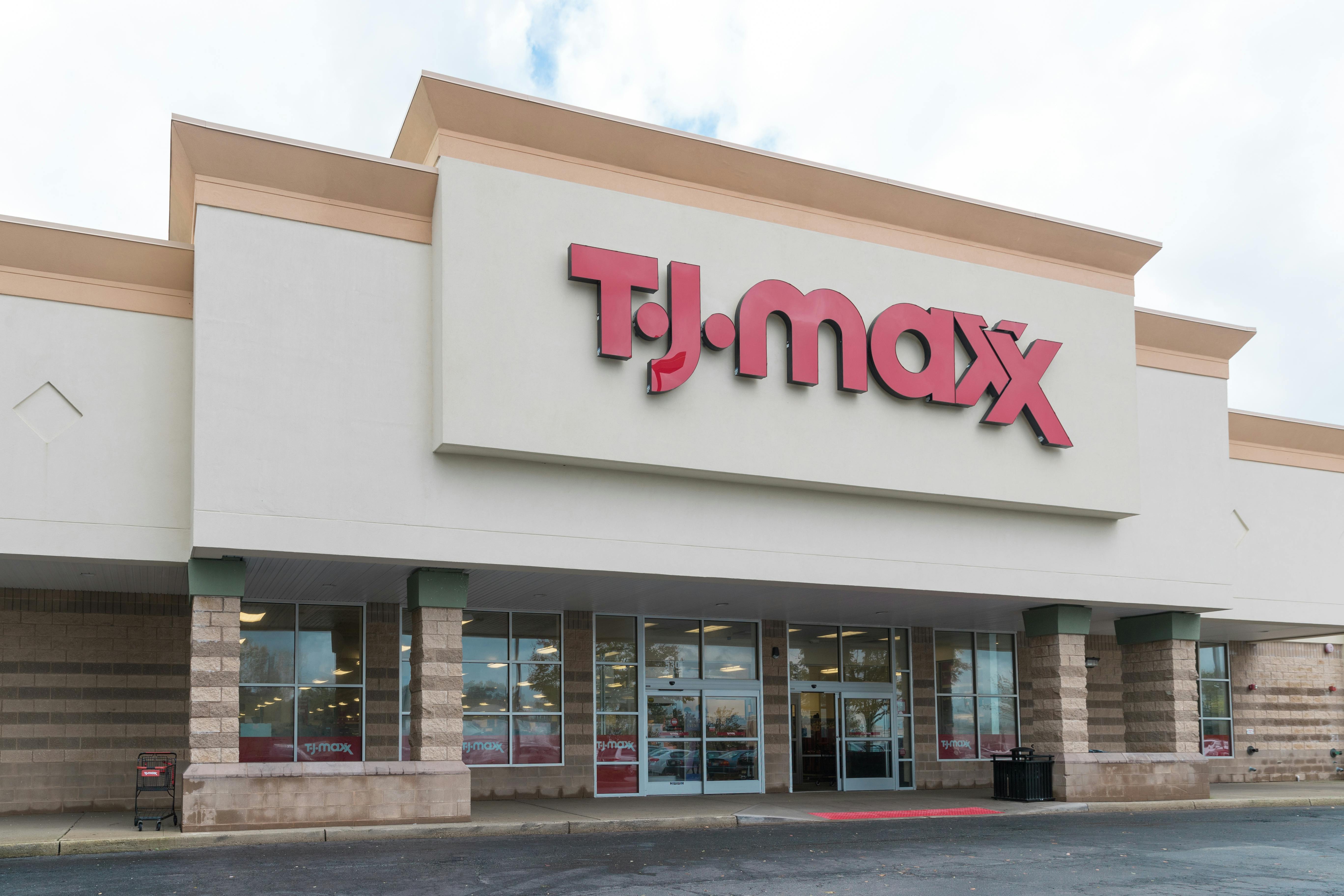 an outside view of a T.J. Maxx store from the parking lot