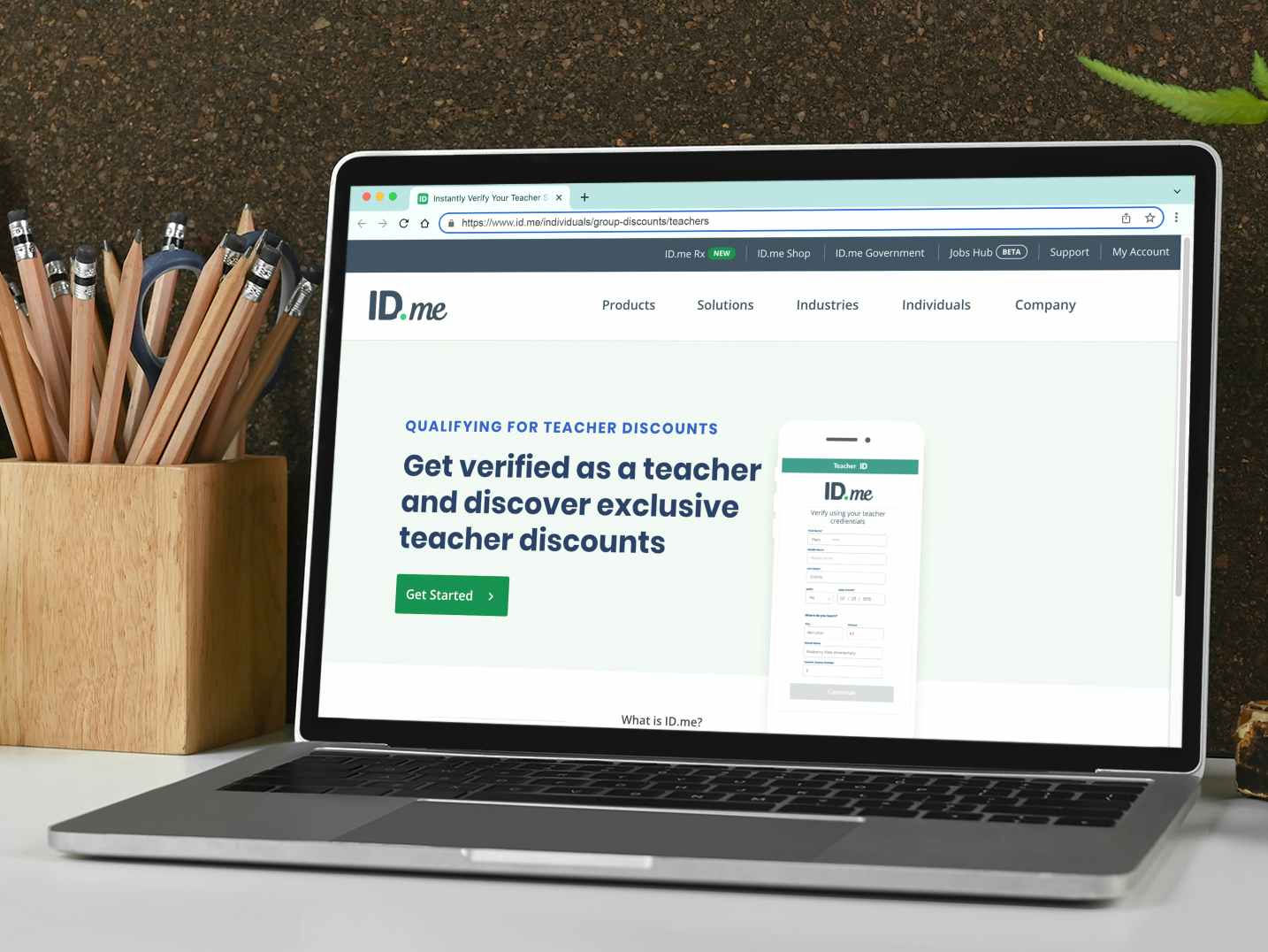 verizon teacher discount verification through id.me website screenshot