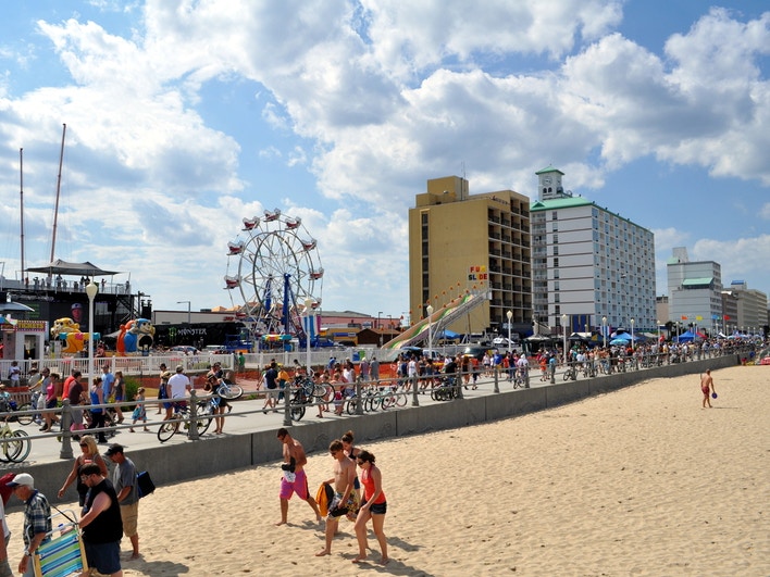 Viriginia beach boardwalk and beach 