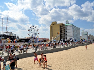 Viriginia beach boardwalk and beach