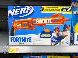 nerf fortnite blaster on walmart shelf