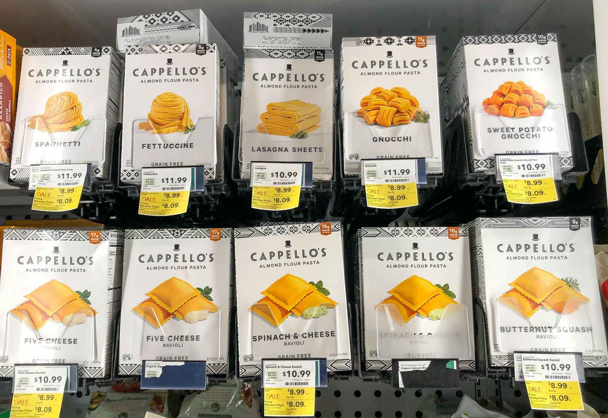 pasta on a shelf
