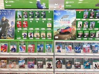 xbox games on shelf