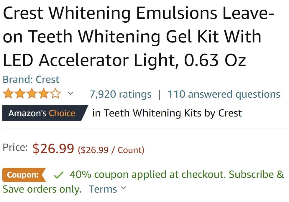 An Amazon product with a coupon.