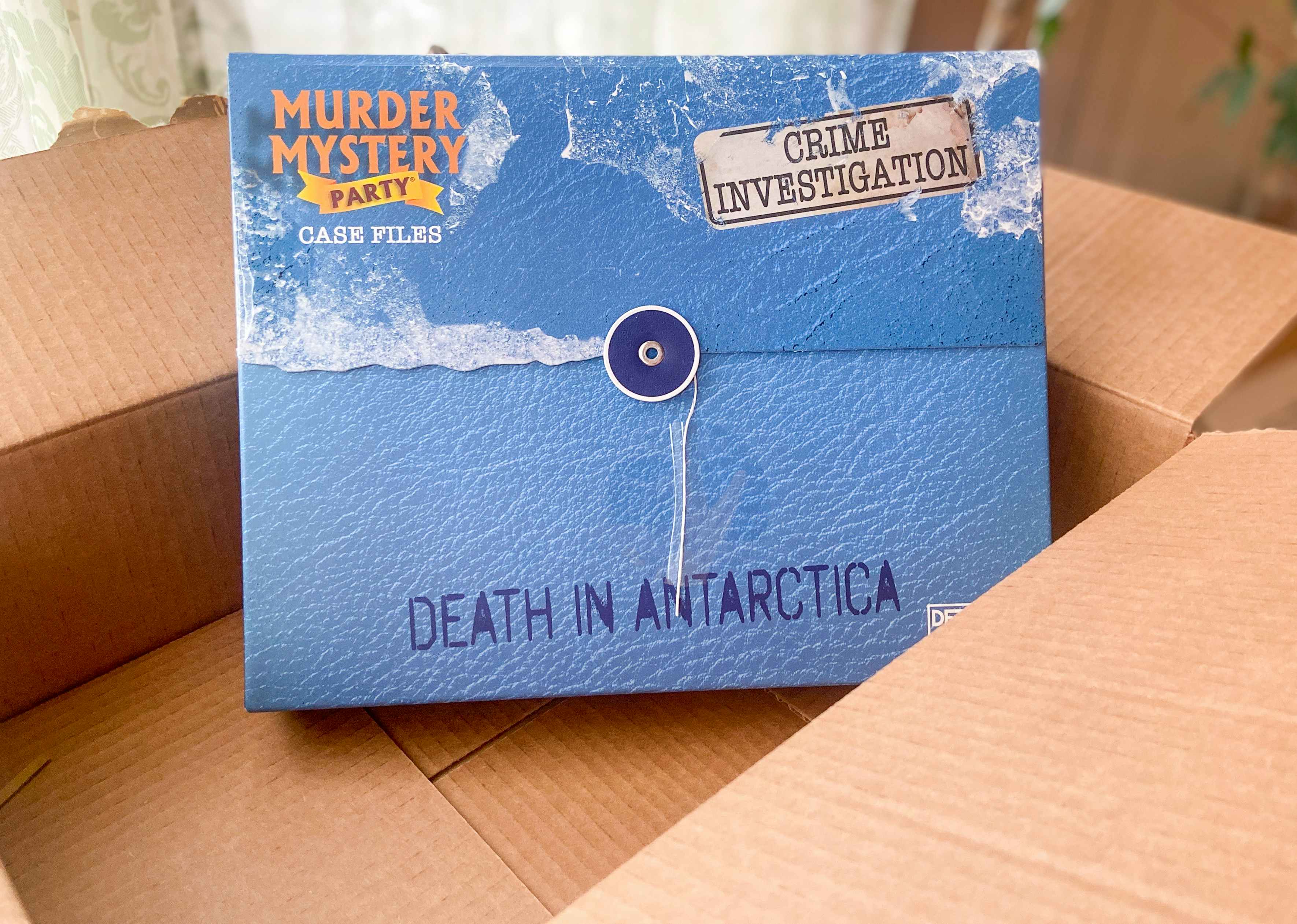 murder mystery party case files game in an amazon box