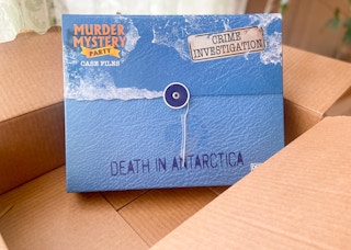 murder mystery party case files game in an amazon box