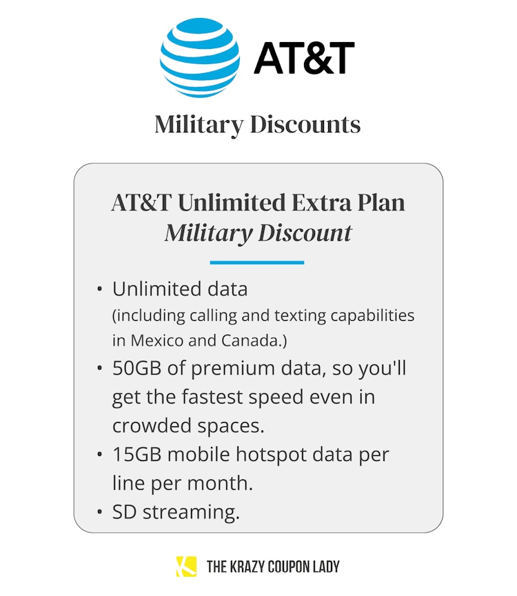 at&t military discounts unlimited extra plan graphic