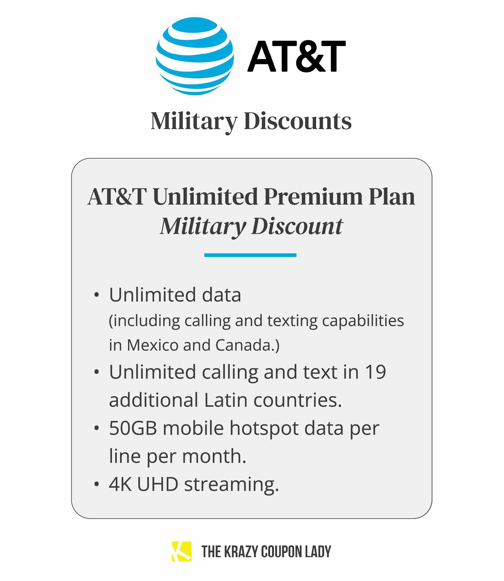 at&t military discounts unlimited premium plan graphic