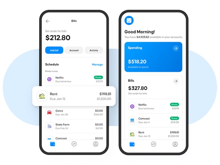 Digit App screenshot graphic showing different expenses