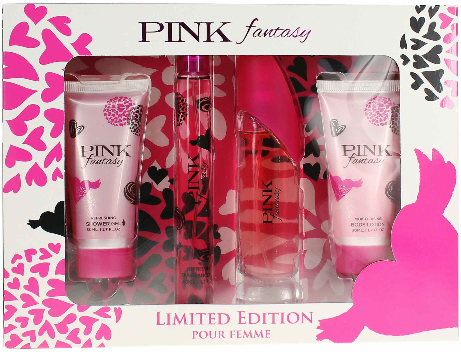 five below gift sets - A Pink Fantasy Bath & Body Gift Set on a white background