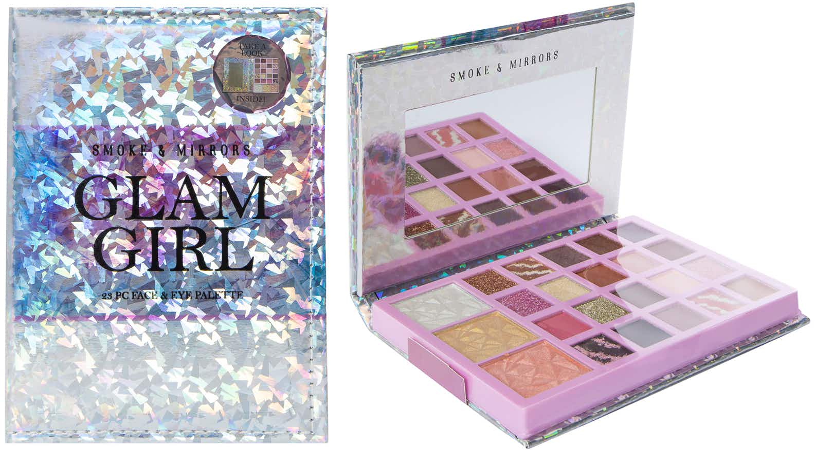 five below gift sets - A Smoke & Mirrors Glam Girl Face & Eye Palette on a white background
