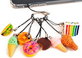 gifts for teens - iPhone charms shaped like different junk foods