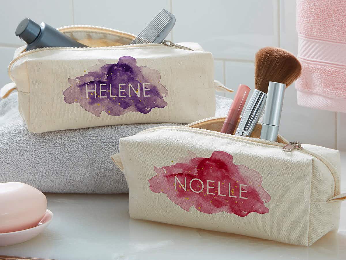 gifts for teens - Makeup cases with two different names on them
