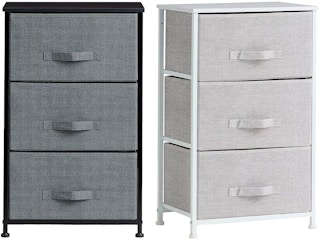 gifts for teens - Black charcoal and white gray 3-drawer storage chests