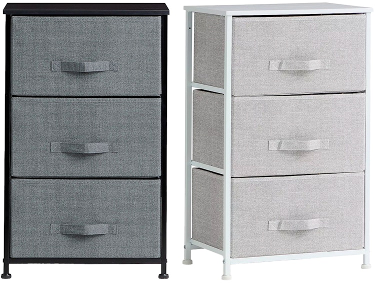 gifts for teens - Black charcoal and white gray 3-drawer storage chests