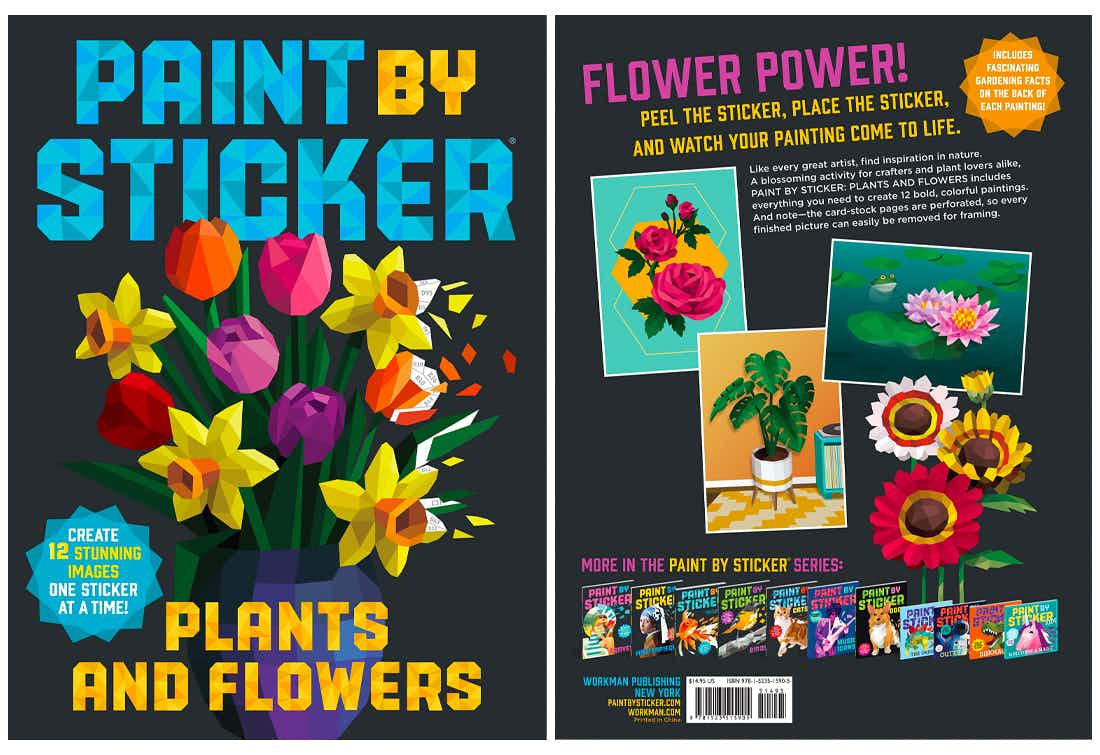 secret santa gifts - The front and back cover of a Paint by Sticker activity book