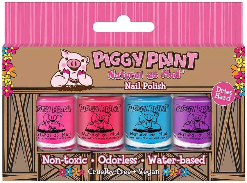 best stocking stuffer ideas - A 4-pack of Piggy Paint Non-Toxic Nail Polish on a white background