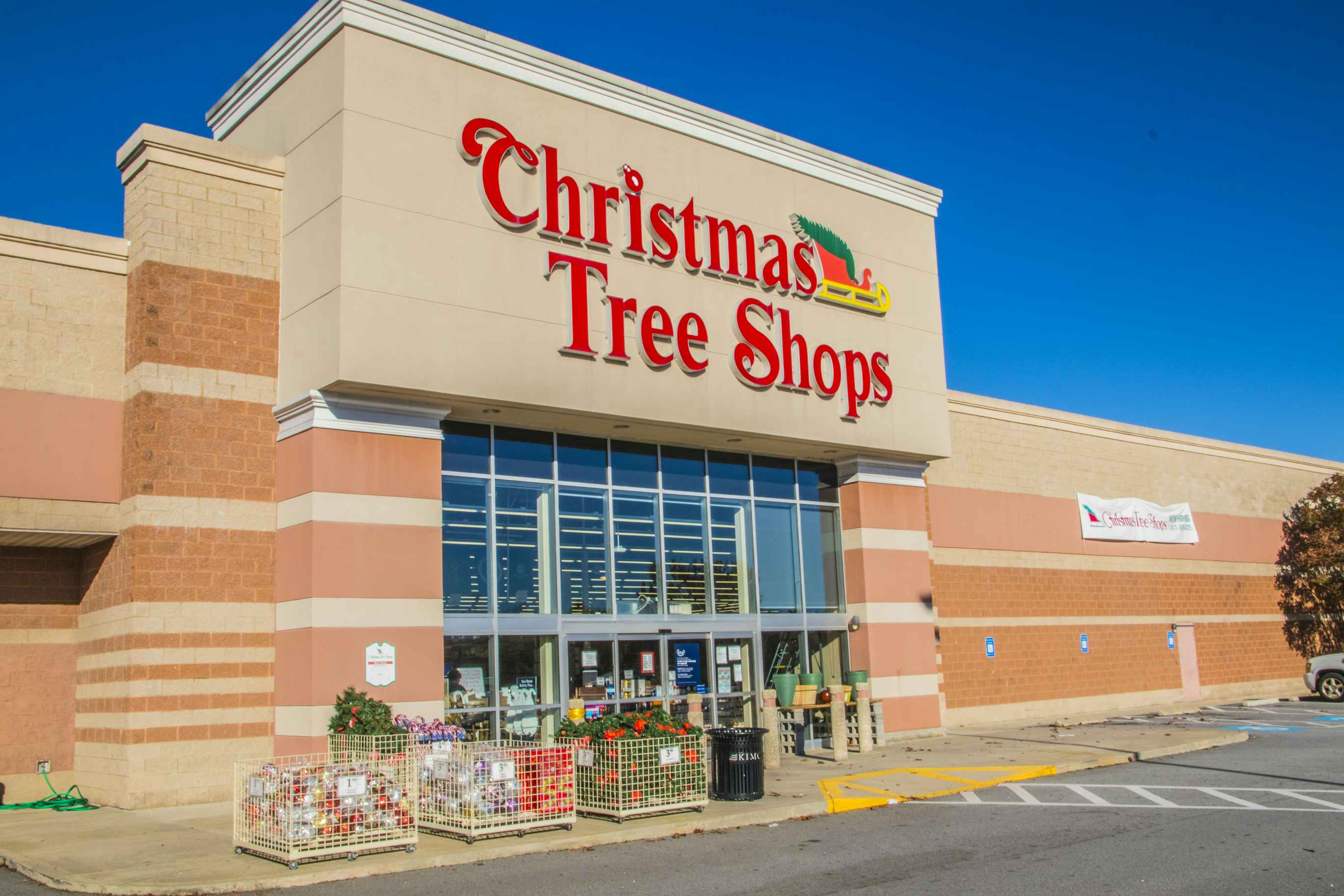 A Christmas Tree Shops store front and entrance