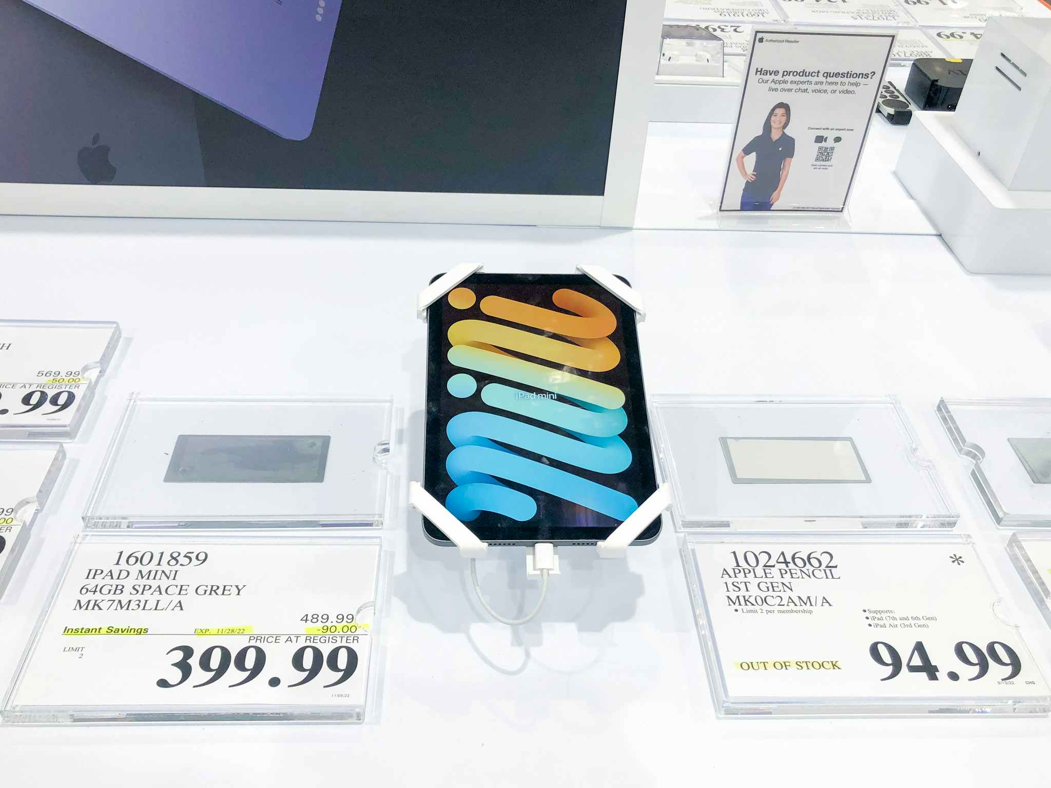 ipad mini display with prices in costco