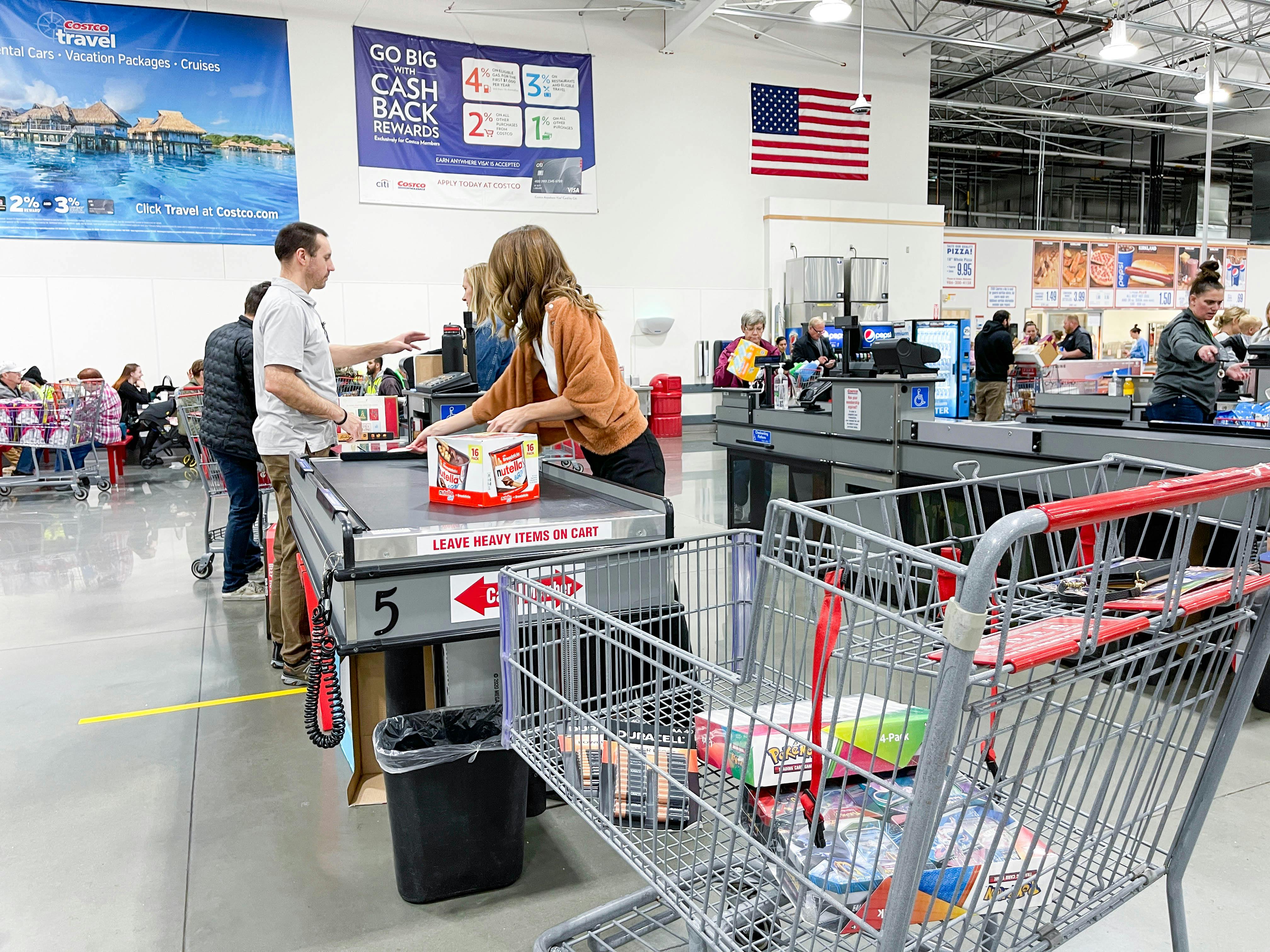 a person checking out at costco