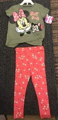 Minnie Mouse leggings clothing set included in the Disney clothes recall