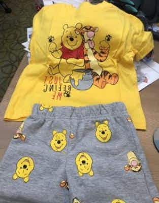 Winnie the Pooh shirt and shorts set included in the Disney clothes recall