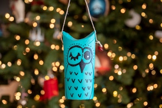Toilet paper roll owl ornament