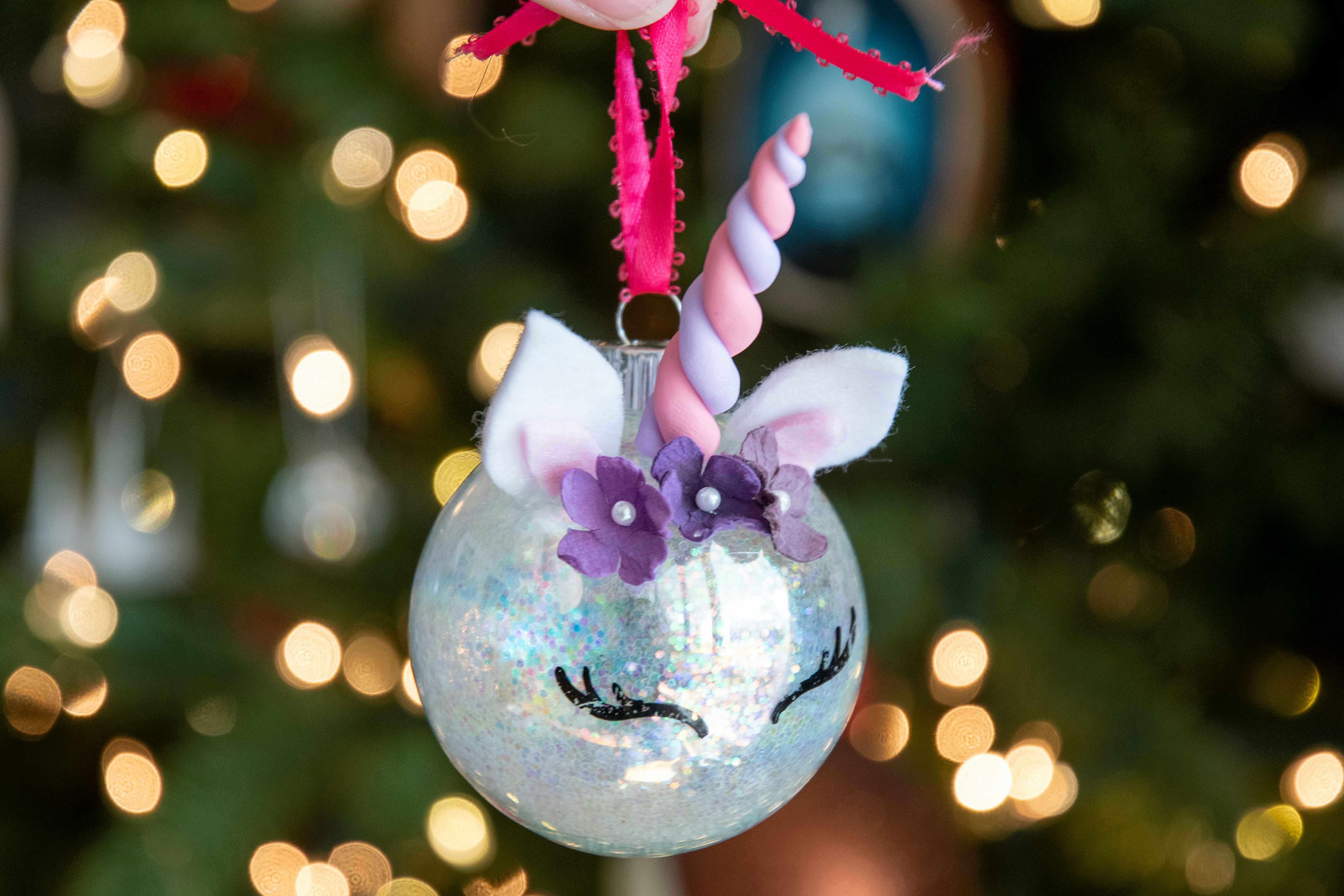 Unicorn glass ball ornament