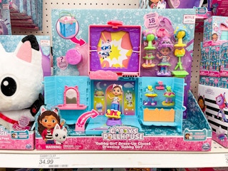 gabby's dollhouse rainbow closet playset on a target shelf
