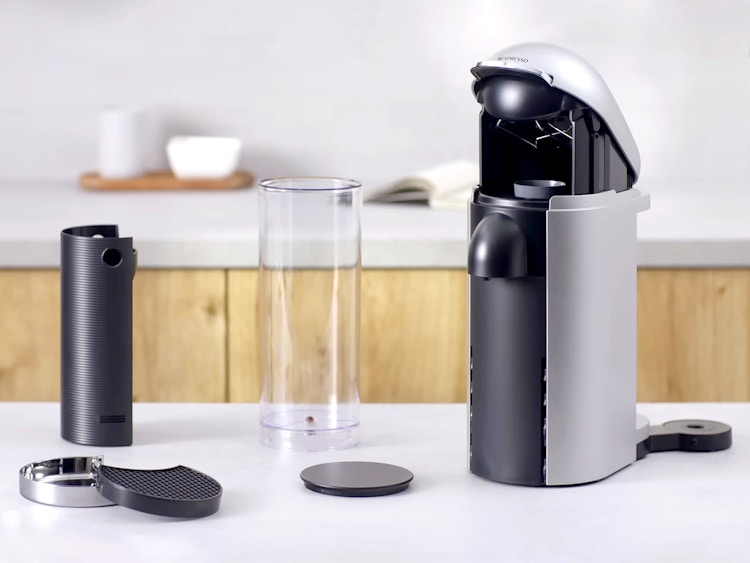nespresso machine components on kitchen counter