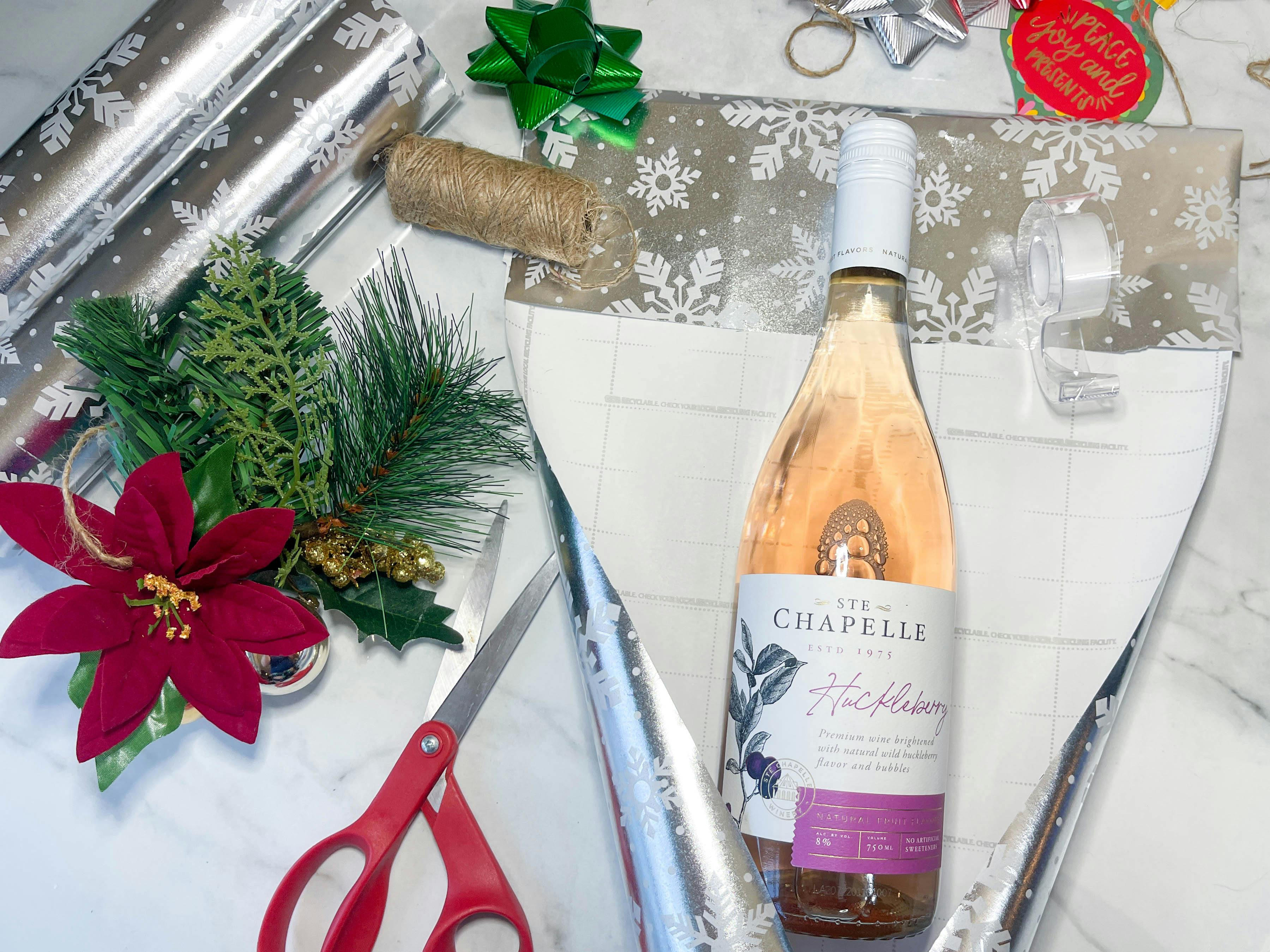 supplies to wrap a bottle of wine