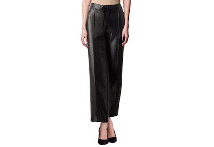 Tapered Faux-Leather Pants