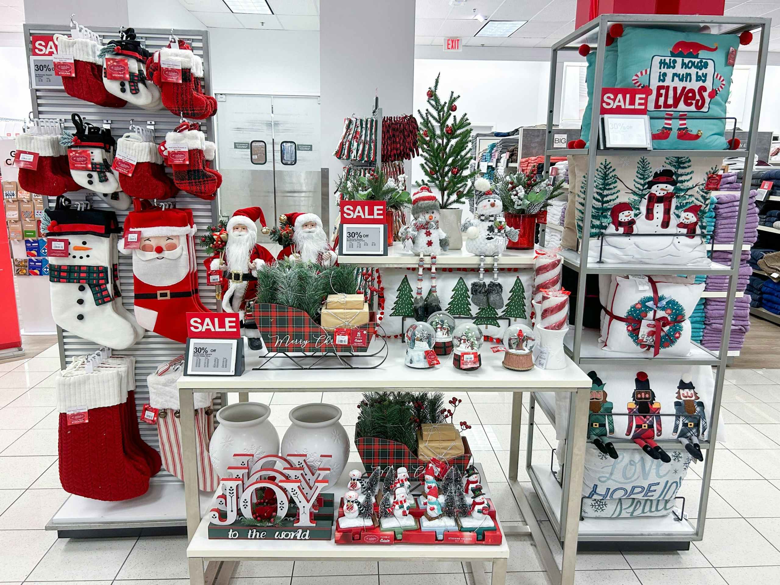christmas decor in store display