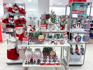 christmas decor in store display
