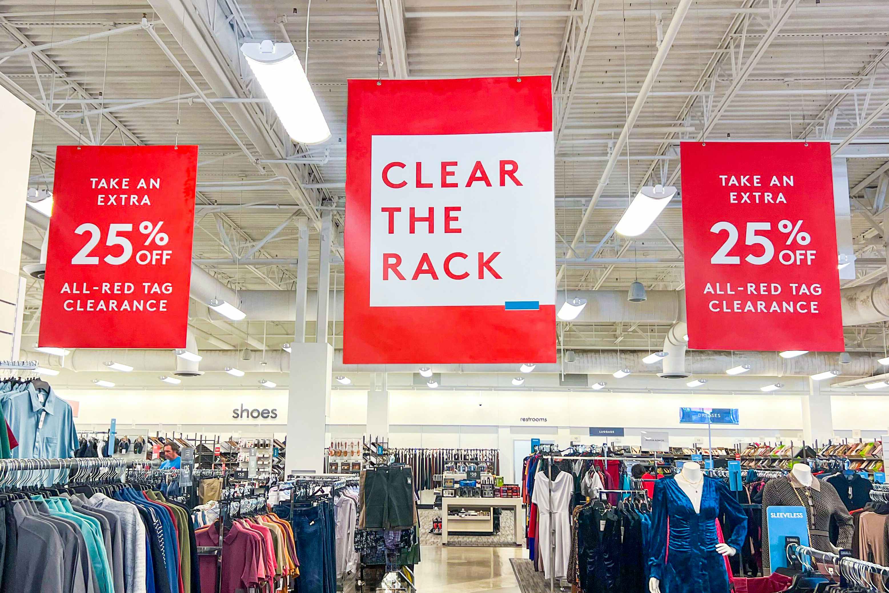 clear the rack sale signs at Nordstrom Rack
