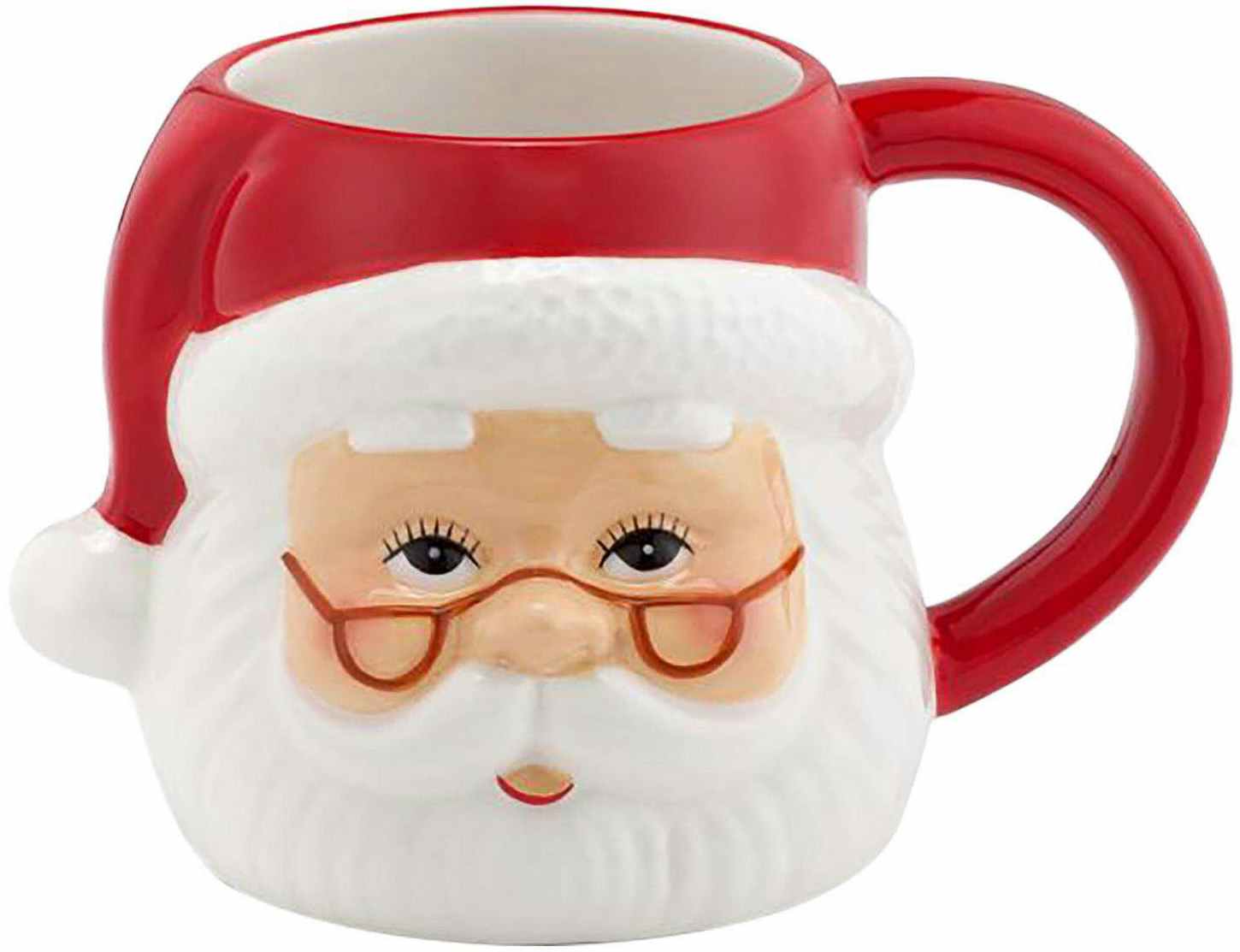 vintage santa mugs - A Mr. Christmas Red and White Santa Mug on a white background
